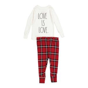 RAE DUNN Toddler Love Is Love Pj Set Size 3T Christmas Holiday PJ's